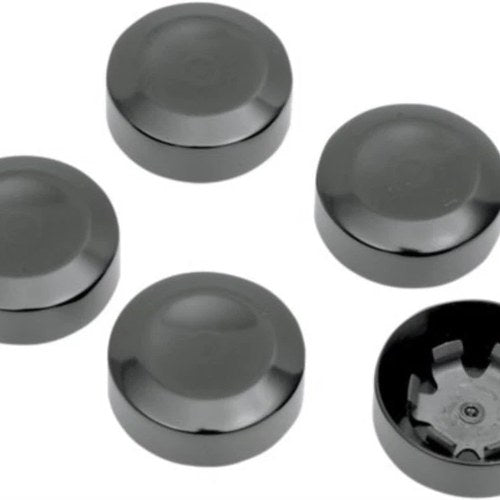 Black Rear 7/16" Pulley Hex Bolt Covers 99-08 Touring