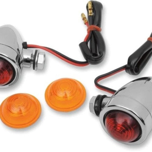Drag Specialties 2040-0532 Chrome Turn Signals Mini Bullet Marker Lights
