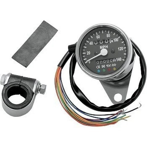 Black 2.4" Mini Mechanical Speedometer 2:1 Ratio