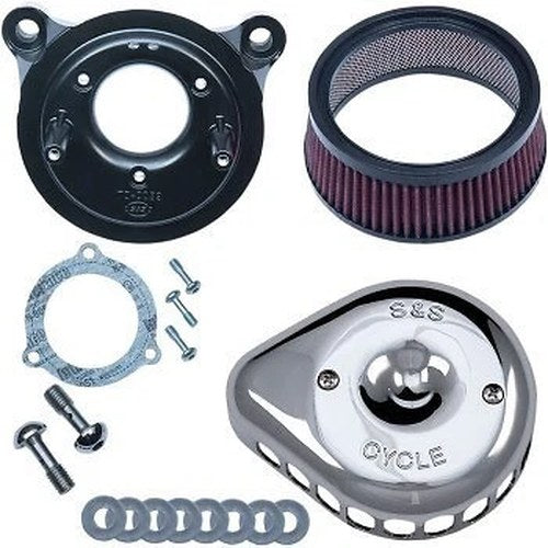 S&S Cycle Chrome Mini Teardrop Stealth Air Cleaner Kit for Touring 08-16