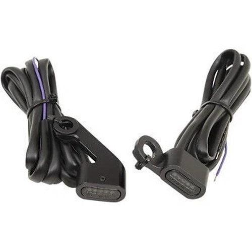 Black Smoke LED Handlebar Marker Lights for 09-17 Touring 15-21 Softail