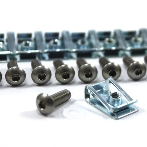 Pack of 10 Motorcycle Fairing Spire Clips & Std. Stainless Bolts m5 5mm x 16mm