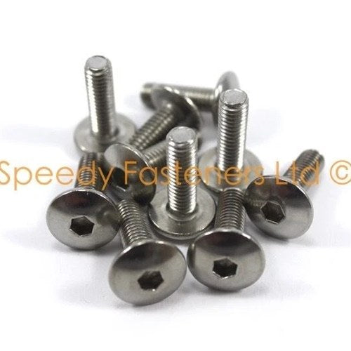 10x Fairing Bolts Speedy Fasteners M6 x 20mm Stainless Steel 14mm Pan Head Bolt