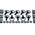 10x Genuine Black Dzus Motorcycle Fairing Quick Release Panex D Ring Bolts Clips