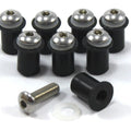 8x Ducati 750 SS 750SS ST4 Stainless Steel Wind Screen Bolts Rubber Well Nuts m5