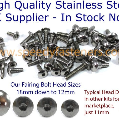 Stainless Fairing & Screen Bolt Only Kit for Suzuki GSX-R600 Srad Gsxr 600