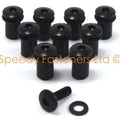 10x Black Motorcycle Windshield Wind Screen Shield Bolts Yamaha R1 R6 Fzr R125