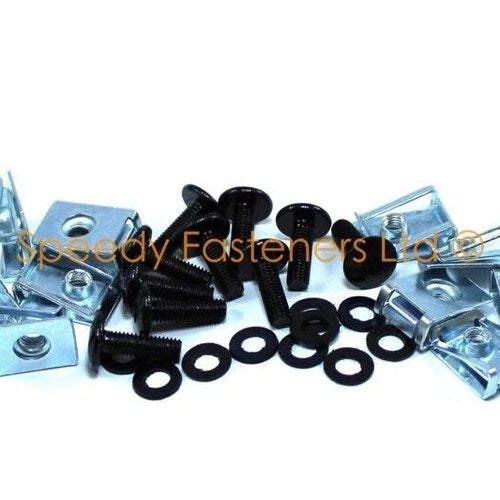 10x Fairing Bolts & Spire Clips m5 Black Aluminium - Yamaha Honda Ducati Suzuki
