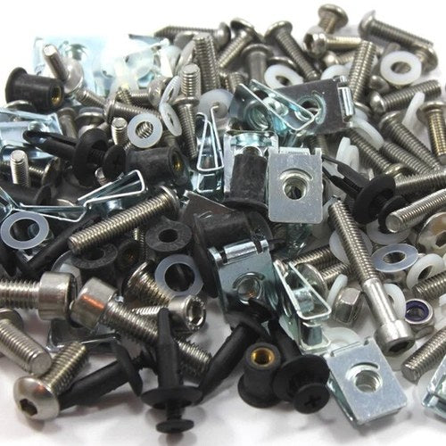 207 piece Universal Stainless Motorcycle Fairing & Frame Bolts Wellnut Clips Kit
