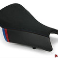 BMW S1000RR Seat Cover 2012 2013 2014 Black Suede White Front Rider Luimoto