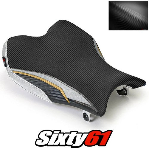 Suzuki Gsxr 1000 Seat Cover 2009-2016 Black Gold Silver Rider Luimoto