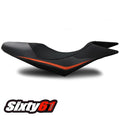 KTM 990 Smt Seat Cover 2009-2016 Luimoto Black Orange Carbon Fiber Front Rider