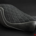 Harley Davidson Sportster Iron 883 Seat Cover 04-15 Black Silver Stitch2 Luimoto