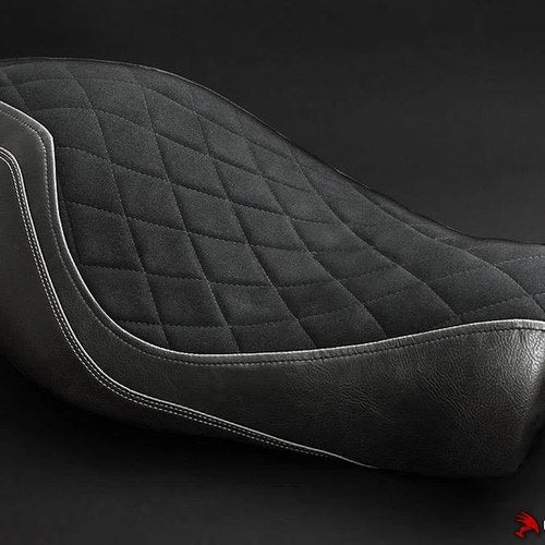 Harley Davidson Sportster Iron 883 Seat Cover 04-15 Black Silver Stitch Luimoto