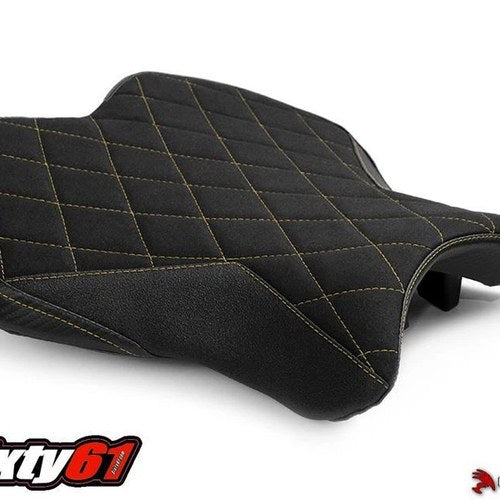 Yamaha R6 Seat Cover 2017-2022 2023 2024 2025 Luimoto Black Gold Suede Tec-Grip