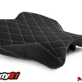 Yamaha R6 Seat Cover 2017-2022 2023 2024 2025 Luimoto Black White Suede Tec-Grip