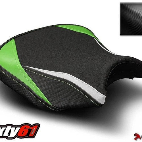 Kawasaki Ninja 650 Z650 Seat Cover 2017-2026 Luimoto Black Green Front Rider