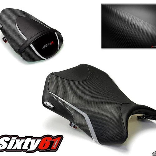 Kawasaki Ninja 250R EX250 Seat Covers 2008-2012 Black Gray Front Rear Luimoto