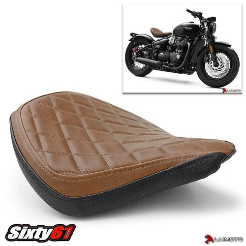 Triumph Bobber Seat Cover 2017-2023 Luimoto Brown Black Vintage Diamond Rider