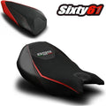 Ducati Panigale 899 Seat Covers 2013-15 Luimoto Veloce Black Red Tec-Grip Suede