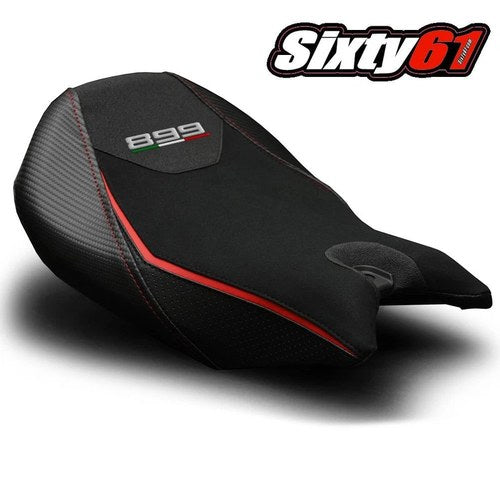 Ducati Panigale 899 Seat Cover 2013-15 Veloce Luimoto Black Red Tec-Grip Suede