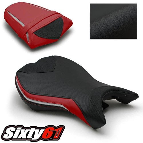 Triumph Daytona 675 Seat Cover 2013-2015 2016 2017 Black Red Luimoto Front Rear