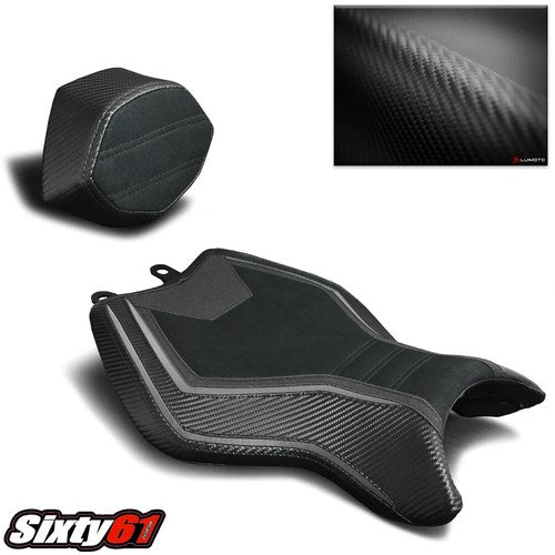 Kawasaki H2 Seat Covers with Cowl 2015-2026 Luimoto Tec-Grip Grey Suede Tec-Grip