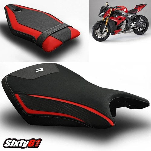 BMW S1000R Seat Covers 2014-2015, 2017-2020 Black Red Luimoto Technik Tec-Grip