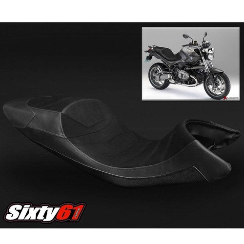BMW R1200R Seat Cover 2010 2011 2012 2013 2014 Vintage Black Luimoto Suede