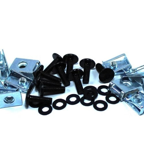 10x m6 Black Aluminium Fairing Bolts & Steel Clips Yamaha Honda Suzuki Triumph