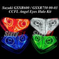 Suzuki Gsxr 750 Halo Headlight 2000-2003 Ccfl Angel Eye Demon Dual Light Rings