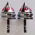 Gsxr 600 Bar Ends Suzuki Chrome Red 1997-2012 2013 2014 2015 2016 2017 2018