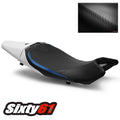 Suzuki SV650 Seat Cover 2016-2022 2023 2024 2025 Luimoto White Blue Carbon Fiber