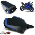 Yamaha R6 Seat Covers 2017-2024 2025 Luimoto Front Rear Blue Black Suede Carbon