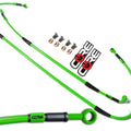 Kawasaki KX125 Brake Lines 2004-2005 Front Rear Green Stainless Steel KX 125