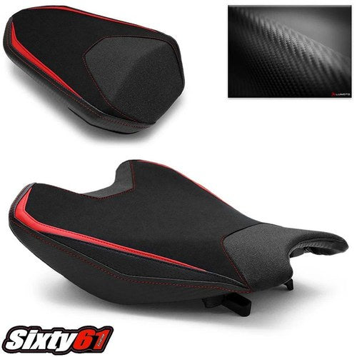 Honda Cbr 1000RR Seat Covers 2017-2025 2026 Luimoto Front Rear Red Stitch Suede