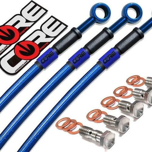 Honda CBR600RR (Non-ABS) Brake Lines 2013-2024 Front Rear Blue Translucent Kit