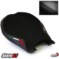 Ducati 848 1098 1198 Seat Cover Red Stitch 2008-2011 2012 2013 Luimoto Suede