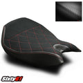Ducati Panigale 899 959 1299 Seat Cover 2013-2018 Luimoto Black Suede Red Stitch