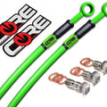 Kawasaki Ninja 400 Brake Lines 2018-2023 (Non-ABS) Front Rear Green Braided Kit