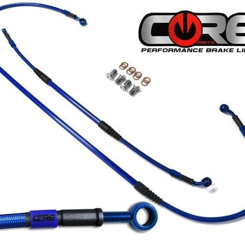 Yamaha YZ250F YZ450F Brake Lines 2010-2020 Front Rear Trans Blue Stainless Steel