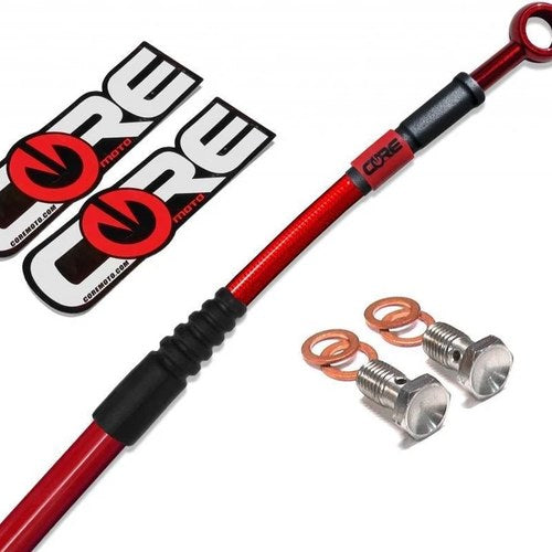 Rear Brake Line Honda XR650L 1993-2018 2019 2020 Translucent Red Steel Braided