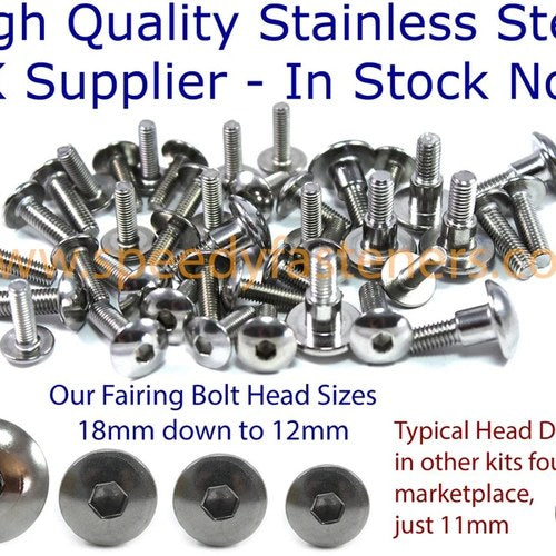 for Suzuki GSX-R750 1992-1995 Stainless Fairing Bolt Only Screw Kit Gsxr 750
