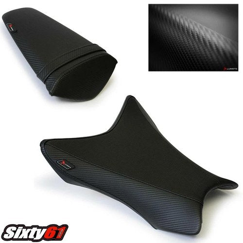 Kawasaki ZX10R Seat Covers 2011-2013 2014 2015 Luimoto Front Rear Black Stitch