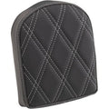 Drag Specialties Silver Diamond 7" Short Backrest Pad for Harley Square Bar