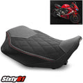 Honda CBR650R Seat Cover 2019-2021 2022 2023 Luimoto Black Red Suede Tec-Grip