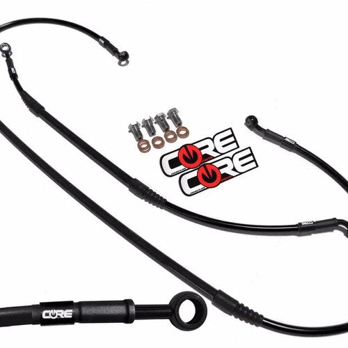 CRF450X Black Brake Lines 2005-2017 Honda Front-Rear Custom Steel Kit Braided