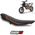 KTM 690 Enduro R Seat Cover 2019-2023 2024 Luimoto Black Orange Tec-Grip Suede