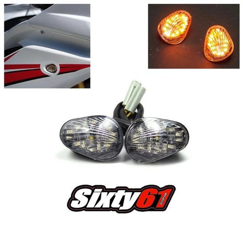 Yamaha R6 Flush Mount LED Turn Signal Lights 2003-2016 2017 2018 2019 2020 Smoke