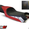 Yamaha FZ6 Seat Cover with Gel 2004-2011 Luimoto Front Black Red Carbon Fiber